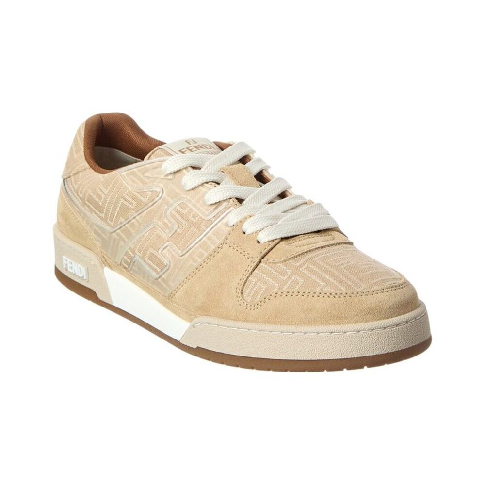 Fendi Suede-Trim Sneaker, Beige